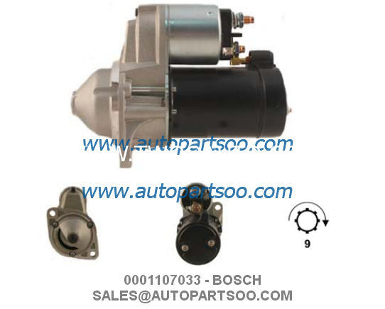 0001107033 0001107062 - BOSCH Starter Motor 12V 1.1KW 9T MOTORES DE ARRANQUE