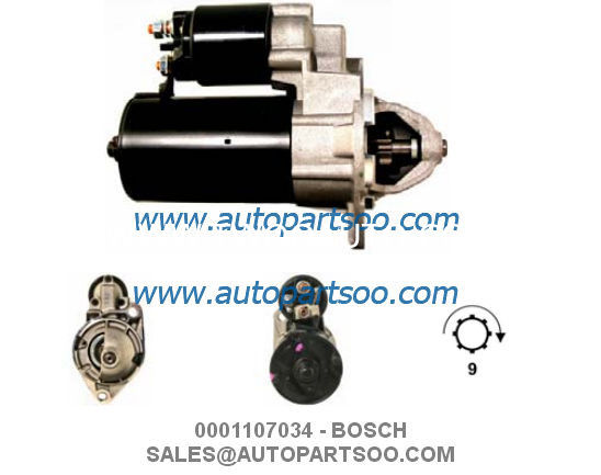 0001107034 0001107100 - BOSCH Starter Motor 12V 1.1KW 9T MOTORES DE ARRANQUE